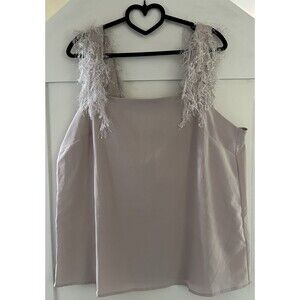 ASOS Mauve Feather Strap Tank Top Size 12 NWT